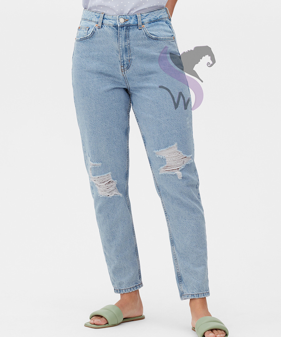 شلوارجین مام استایل زاپدار