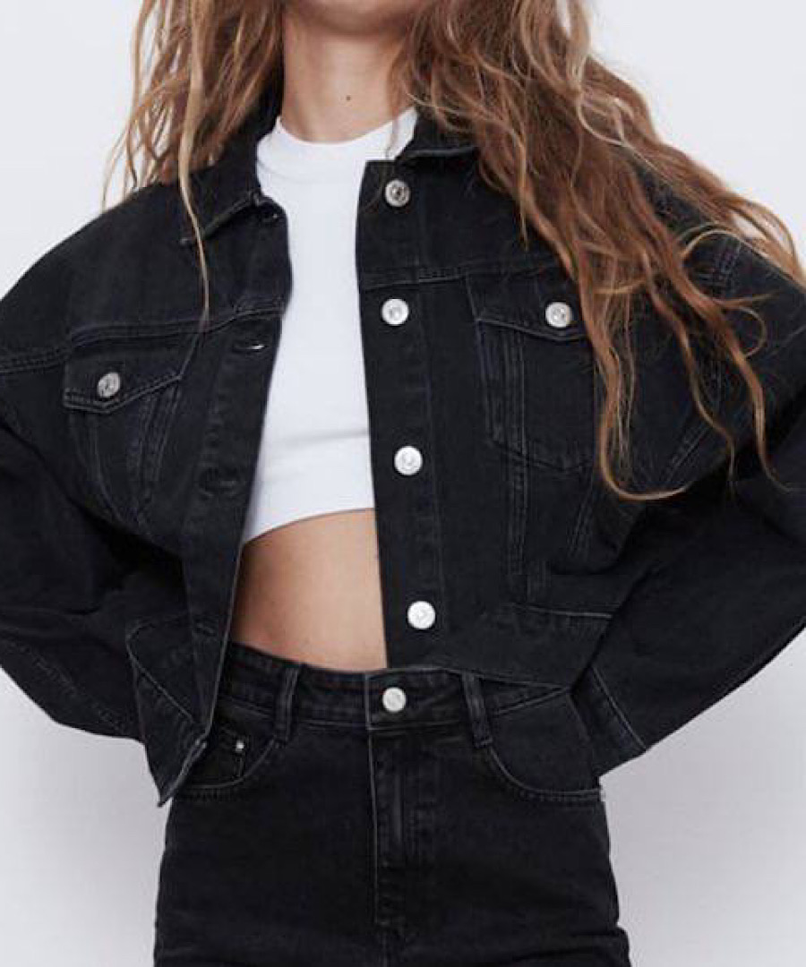 کت جین کوتاه مشکی h&m