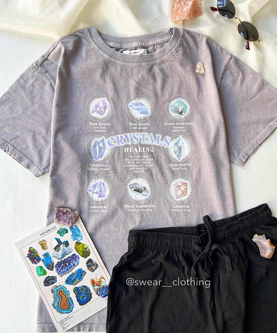 تیشرت شلوارک طرح کریستال reserved