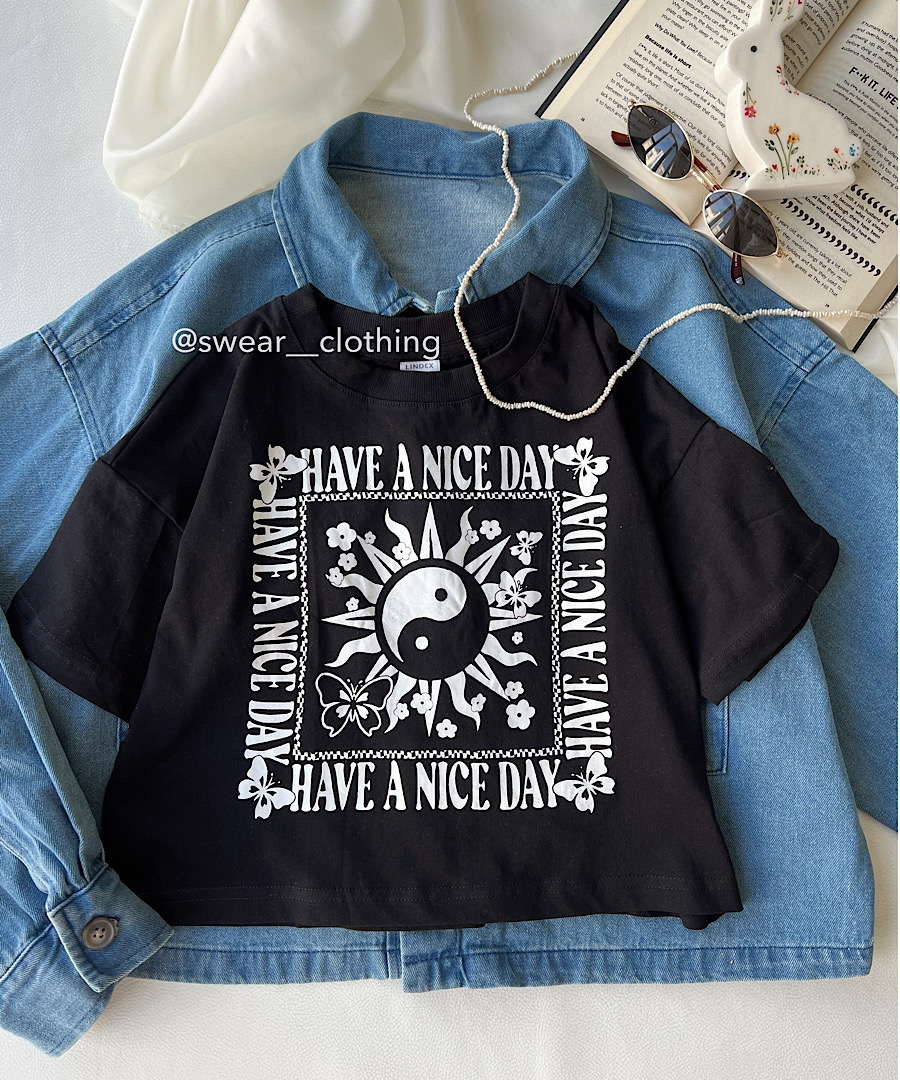 تیشرت کراپ have a nice day