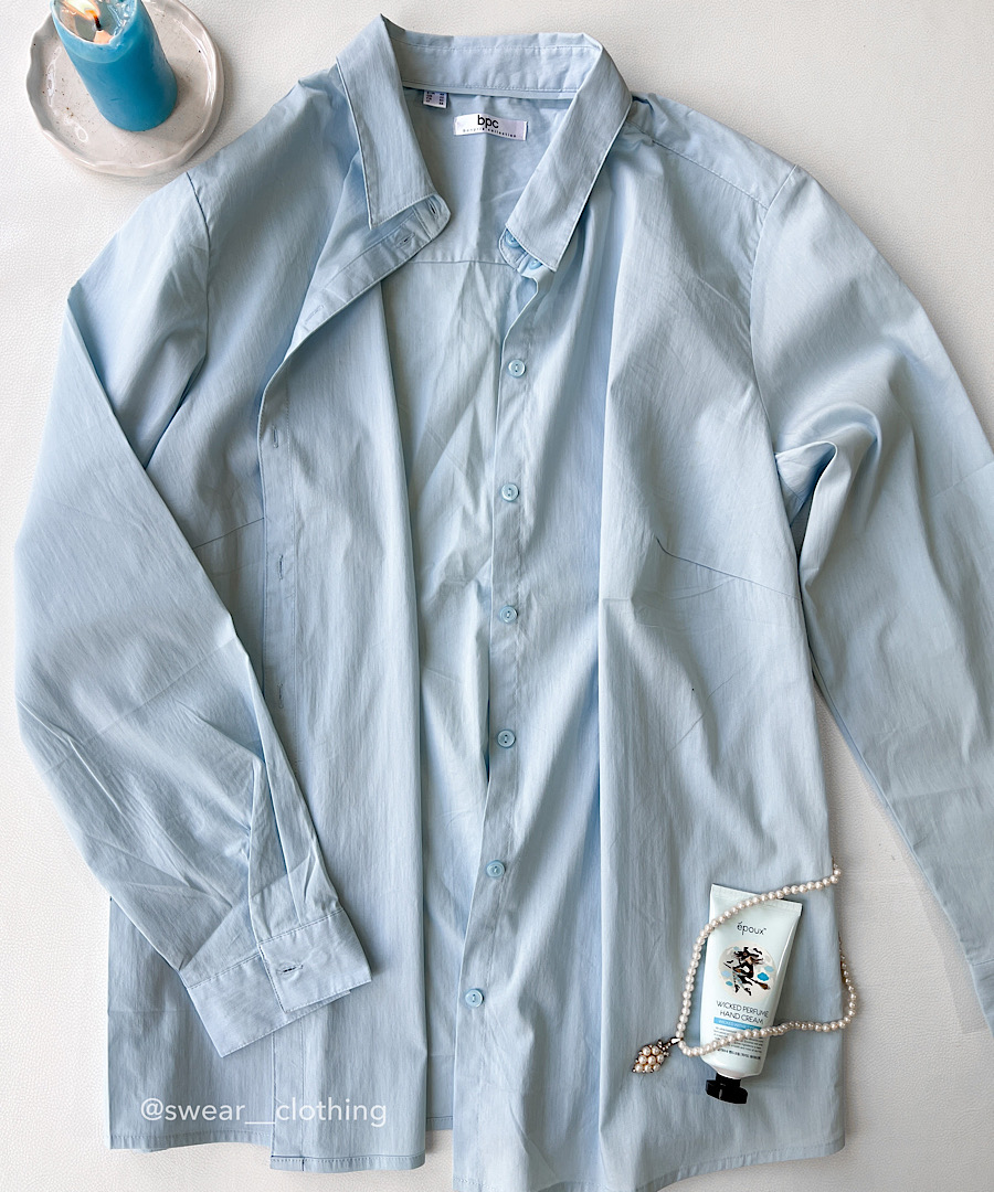 شومیز مانتویی آبی وارداتی