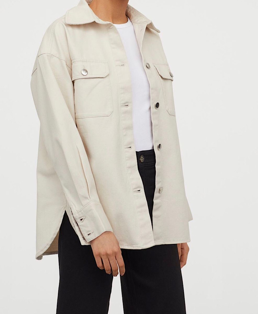 کت کتان کرم h&m