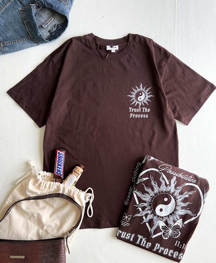 تیشرت قهوه ای یین و یانگ