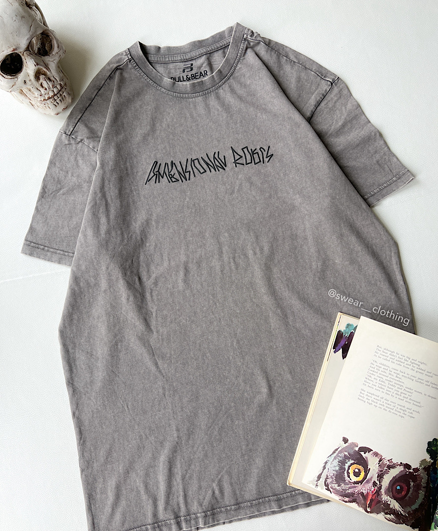 تیشرت pull&bear سنگشور نسکافه ای طرح roots