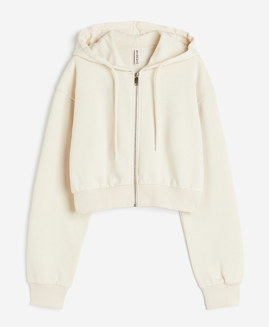 کراپ سویشرت H&M کرم