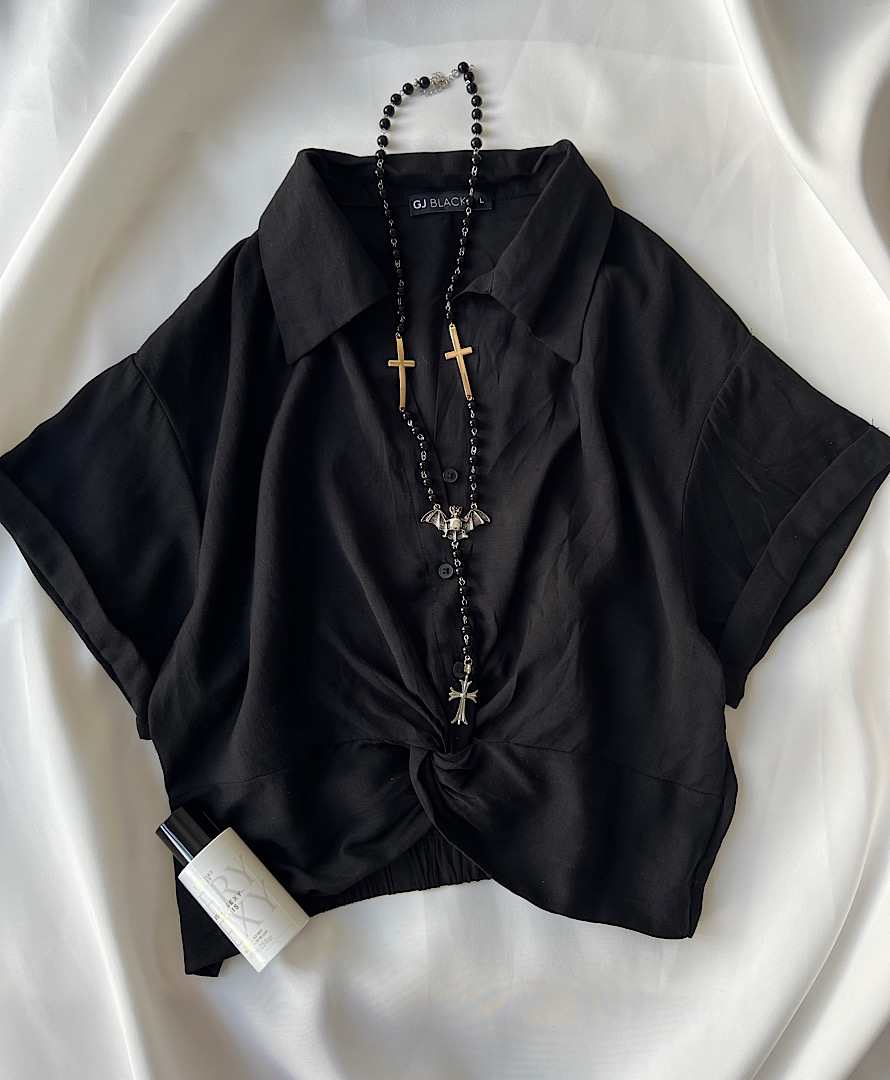 شومیز مشکی مدل گره ای