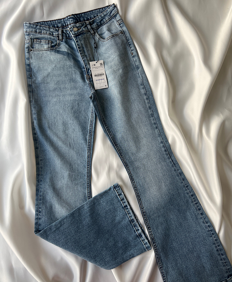 شلوار بوت کات آبی روشن