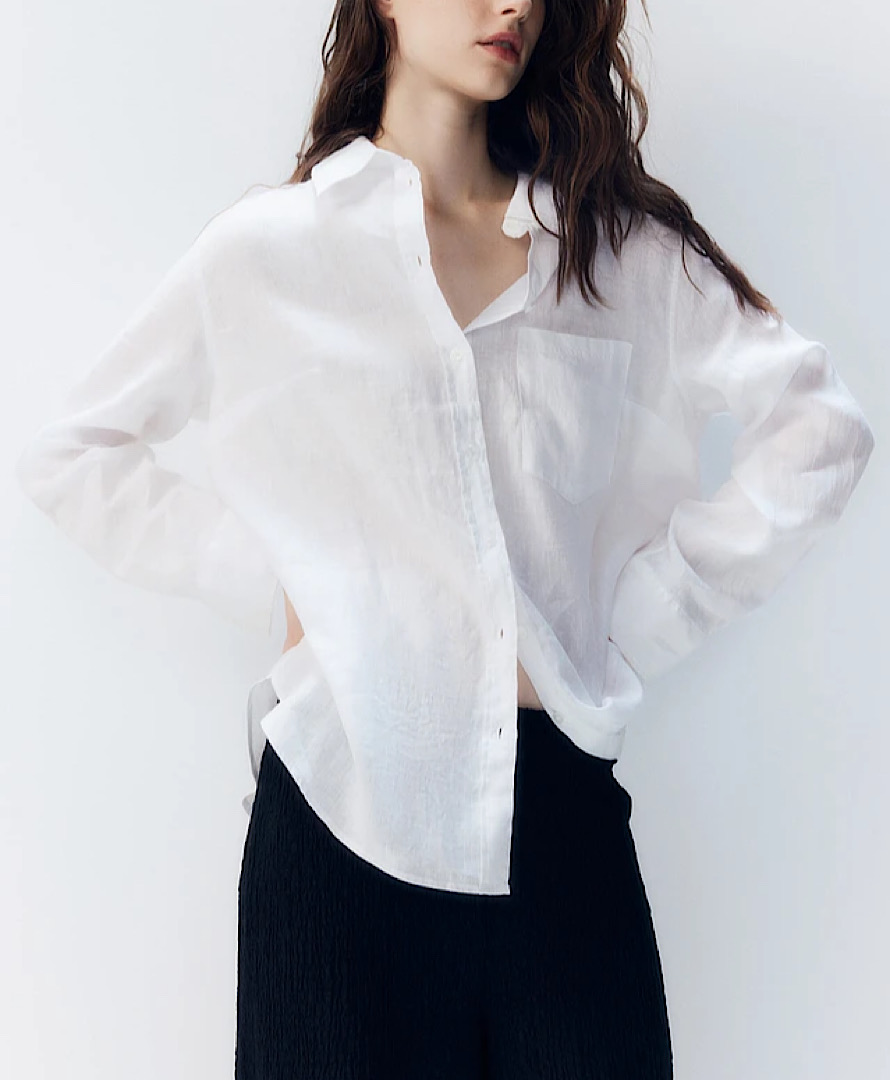 شومیز لینن سفید H&M