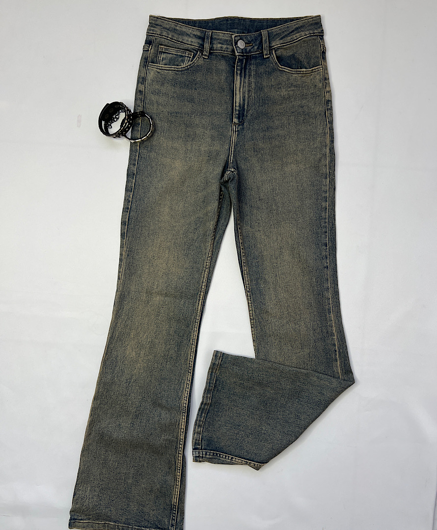 شلوار بوت کات کثیف شور خاکی