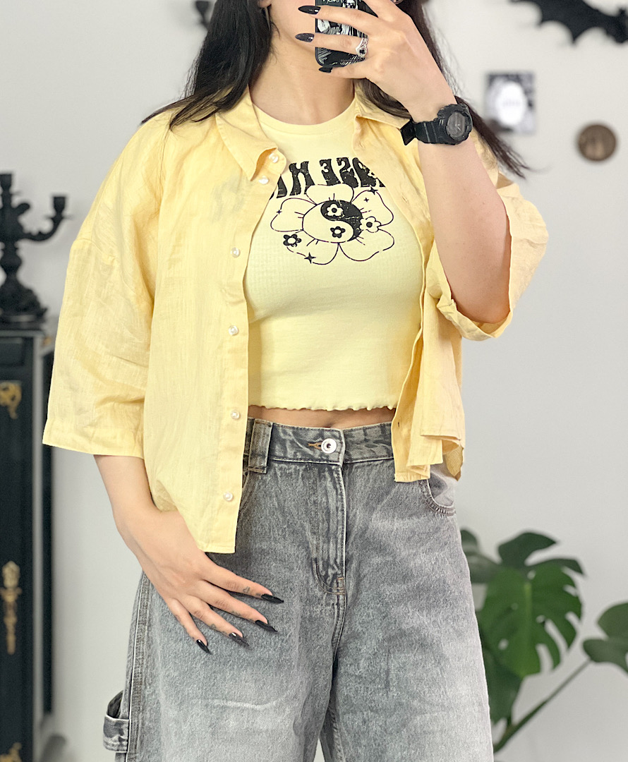 شومیز زرد کره ای H&M