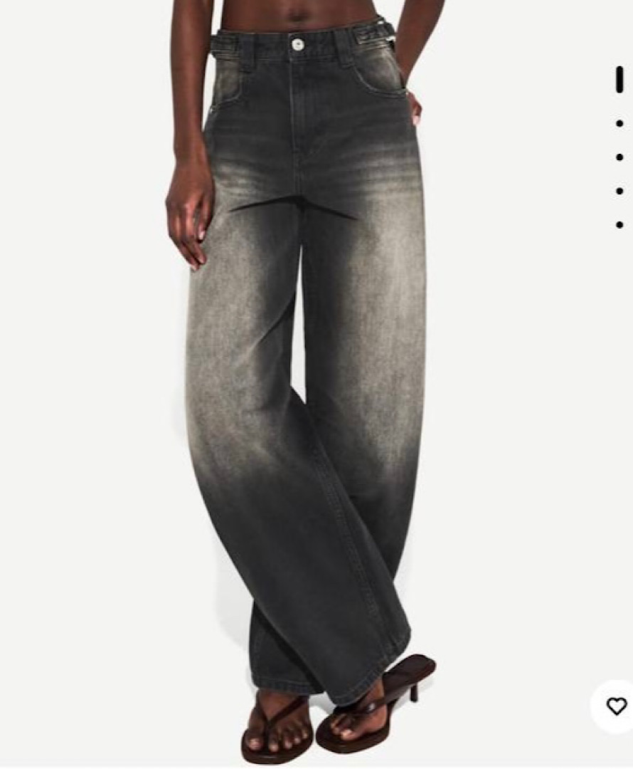 شلوار بگ کارپنتر ذغالی سنگشور خاکی برشکا