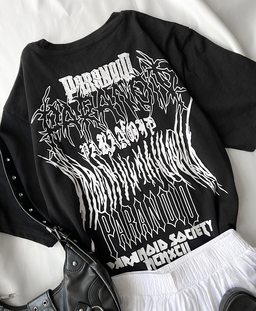تیشرت مشکی گرم بالا paranoid