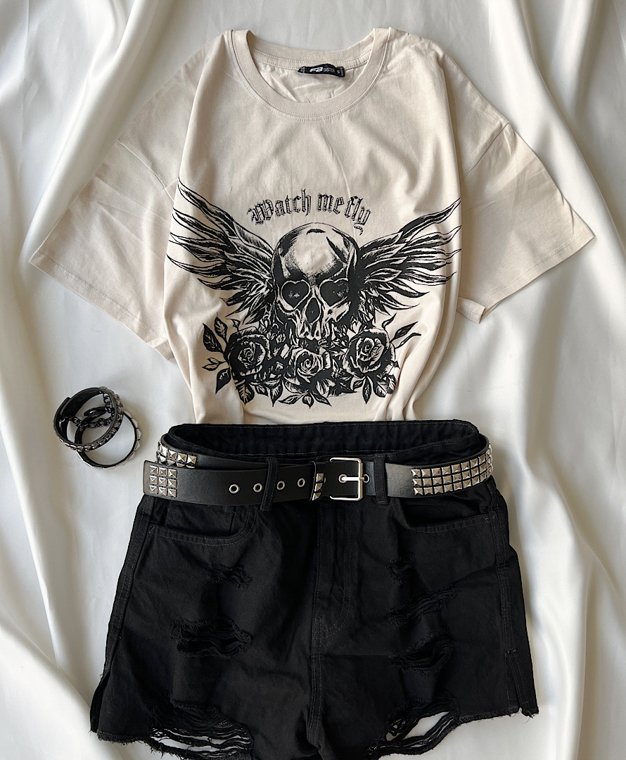 تیشرت اسکلتی Y2K