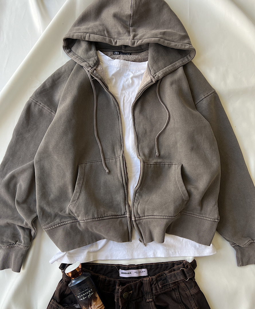 سویشرت سنگشور خاکی زارا تو کرکی