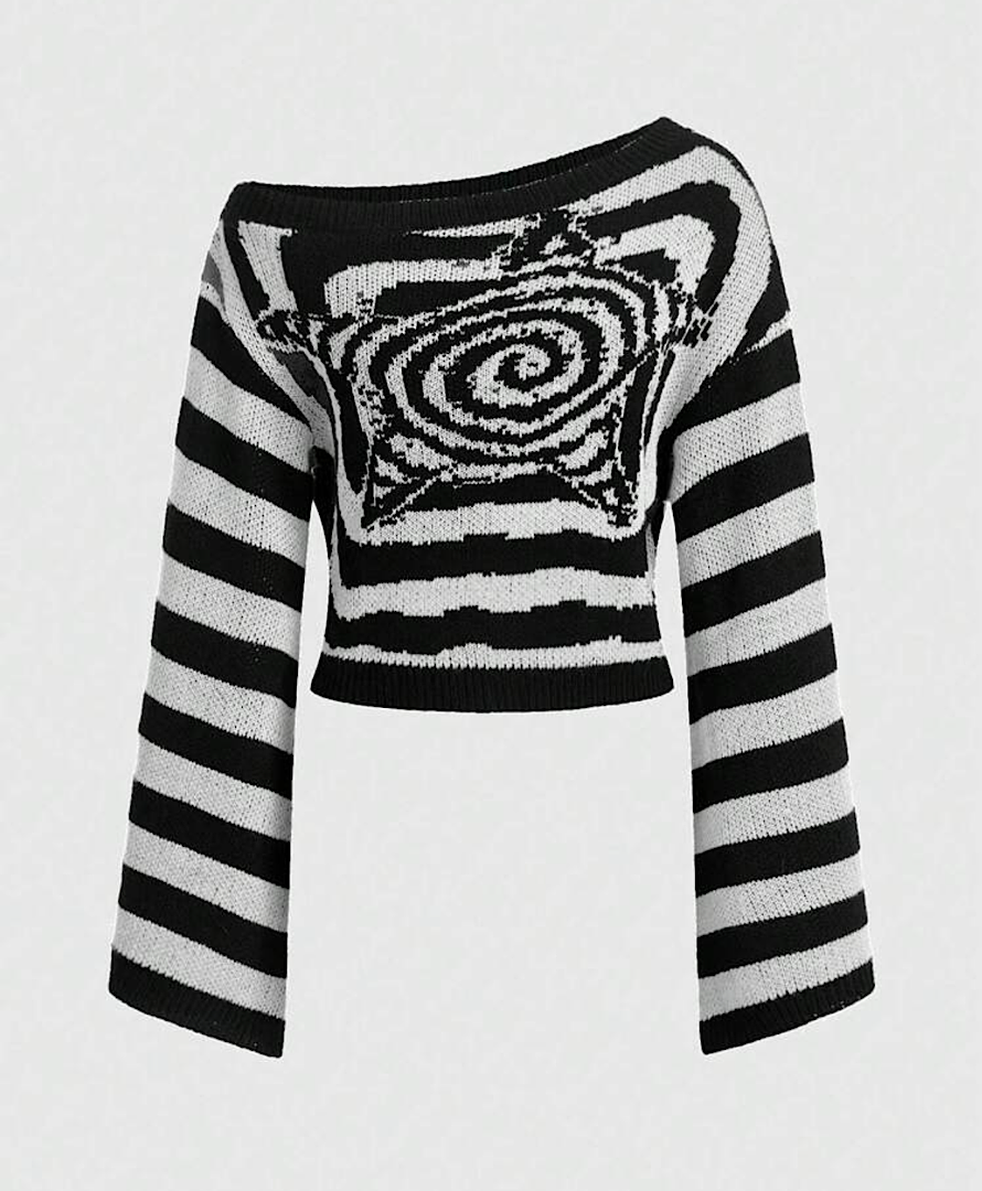 بافت یقه شل راه راه گرانج